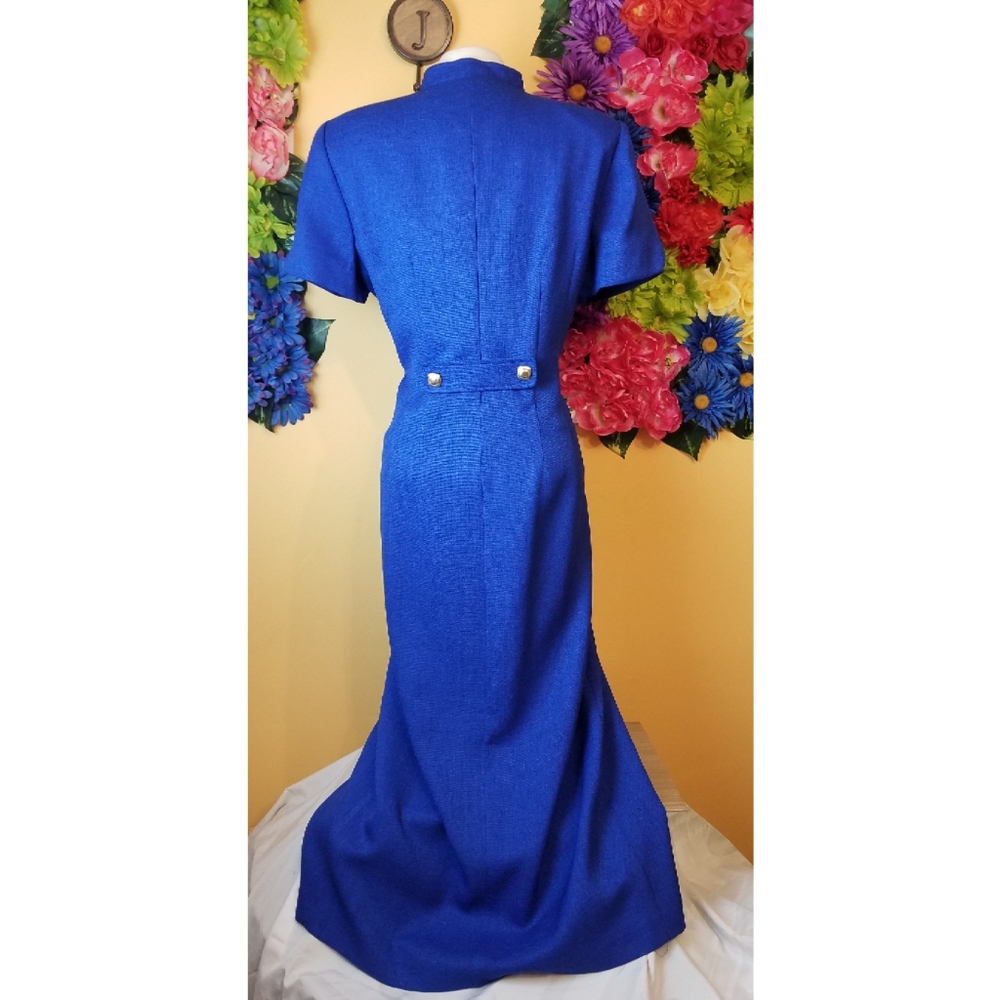 Vintage 90s Plaza South blue button-down  dress - size 8 - Picture 4 of 9